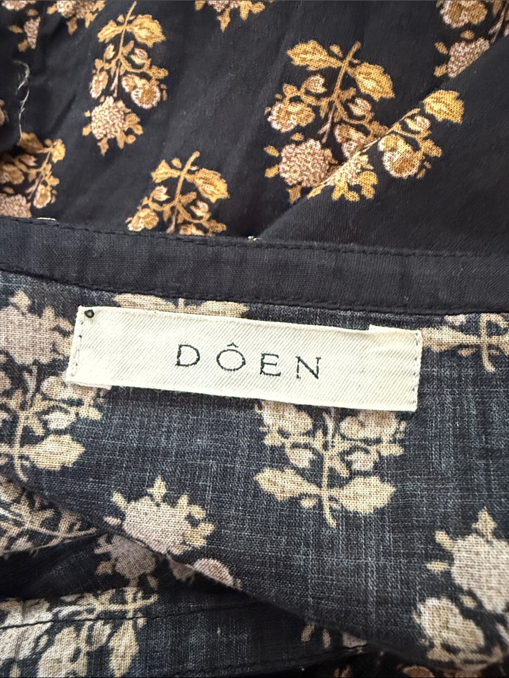 DOEN Rhiannon Noir Meadowsweet Floral Boho Hippie Cottage Femme Maxi Dress - Picture 4 of 5
